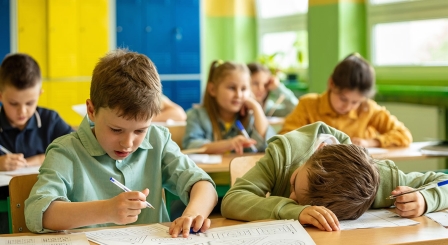 Inclusion children at desk